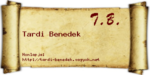 Tardi Benedek névjegykártya